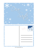 Snowflake Santa Postcard